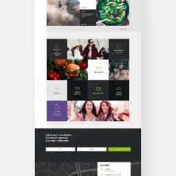 Widok strony internetowej centrum handlowego Galaxy, prezentujący sekcje z promocjami, aktualnościami, ofertami restauracji i sklepów, mapą dojazdu oraz danymi kontaktowymi, utrzymany w kolorystyce...