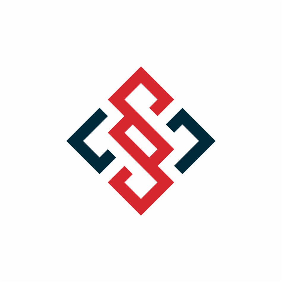 Stylizowany paragraf w kwadracie, logo w kolorach czerwieni i granatu na białym tle.