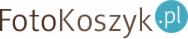 Logo firmy FotoKoszyk.pl z nazwą zapisaną ciemnoszarą czcionką i turkusowym okręgiem z napisem '.pl'.