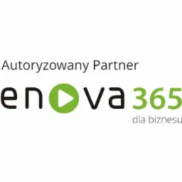 Logo 'enova365 dla biznesu' z oznaczeniem 'Autoryzowany Partner' w Kielcach.