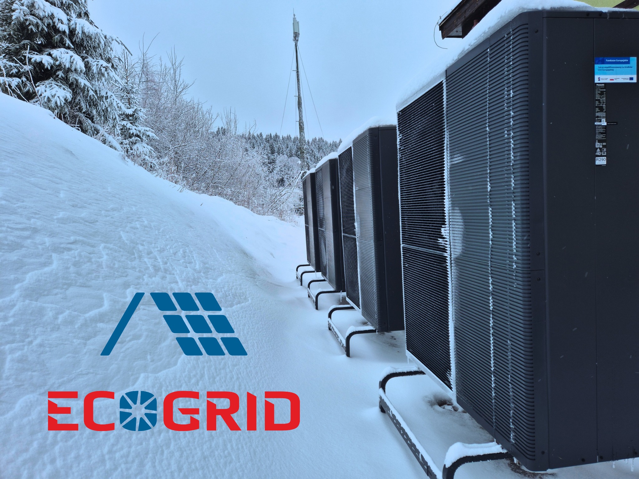 Kaskada pomp ciepła Panasonic Aquarea o mocy 64 kW