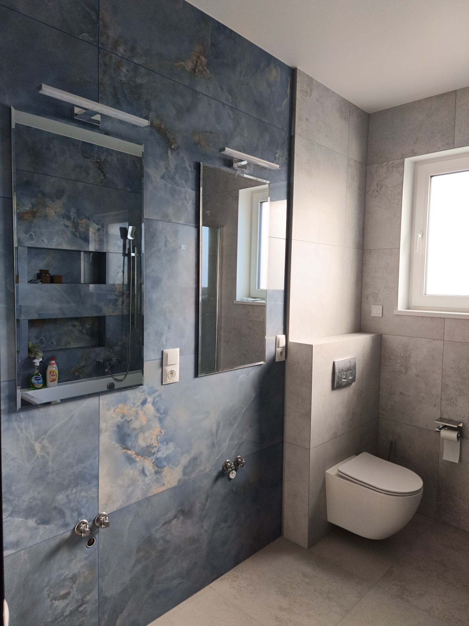 Łazienka, dom jednorodzinny. Wykończenie ze stanu deweloperskiego wg. projektu architekta.