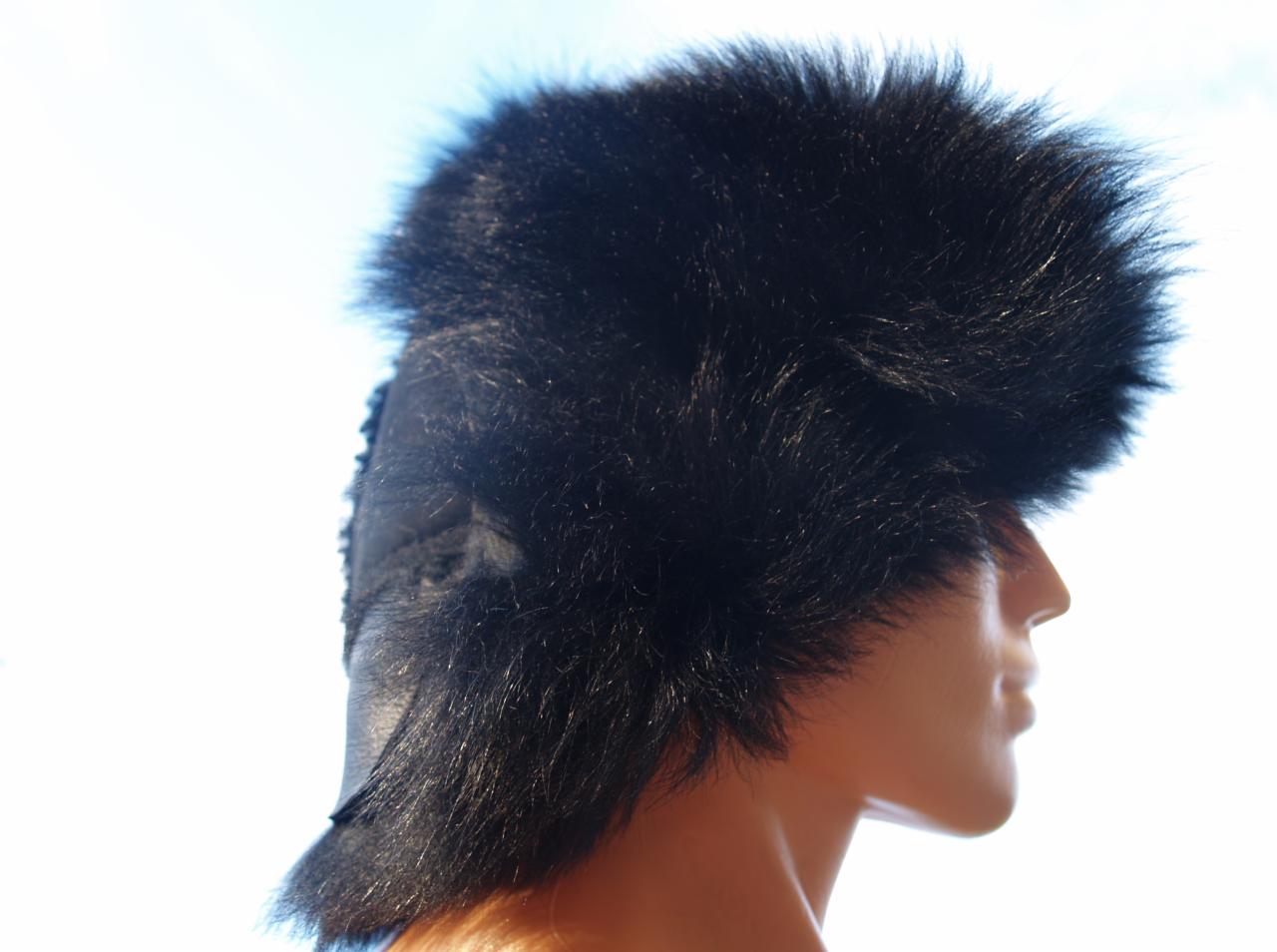 Czapka pilotka ze skóry 'toscana'