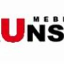 Logo firmy KUNST MEBLE z czerwonym, wyróżnionym elementem graficznym w kształcie litery U, umieszczone na białym tle.