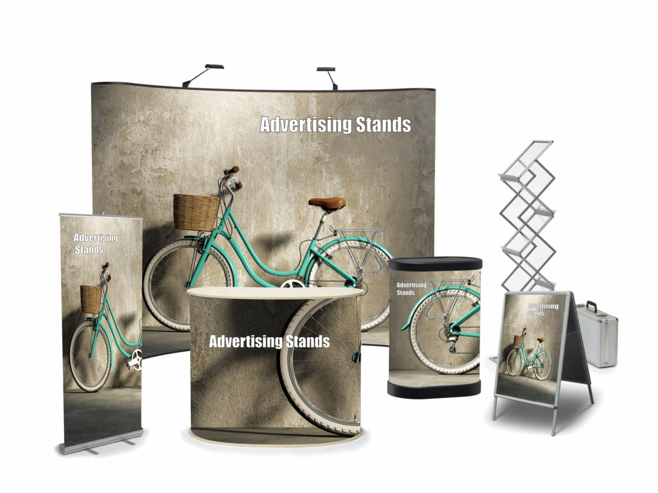 NOŚNIKI REKLAMY - ścianki popup, rollupy, stojaki na prospekty