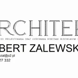 Wizytówka architekta Hubert Zalewski z uprawnieniami do projektowania i kierowania robotami budowlanymi, adres email hubzal@o2.pl i numer telefonu 664 327 332.