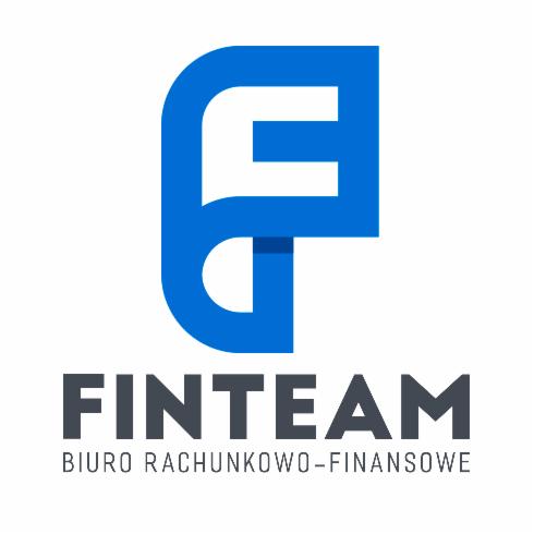 Logo 'FINTEAM Biuro Rachunkowo-Finansowe' z Rzeszowa, z niebieskim, stylizowanym znakiem graficznym powyżej nazwy firmy.