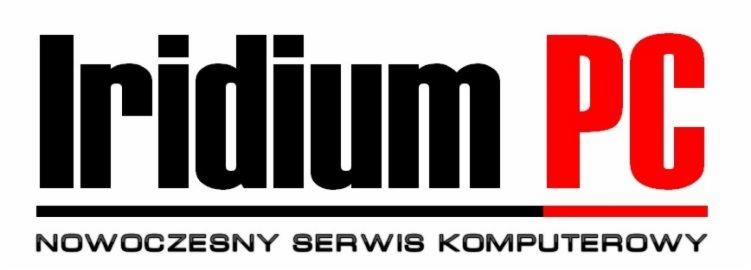 Logo firmy Iridium PC z napisem 'Nowoczesny Serwis Komputerowy' pod spodem.