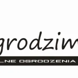 Logo firmy grodzimy.com z abstrakcyjnym symbolem ogrodzenia i hasłem 'Profesjonalne Ogrodzenia Systemowe'.