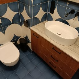 Kompleksowe wykończenie mieszkania pod klucz. Łazienka, ul. Lubostroń Kraków.