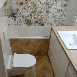 Kompleksowe wykończenie łazienki deweloperskiej, ul. Szpakowa, Kraków
