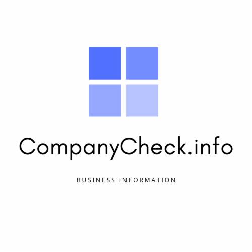 Logo CompanyCheck.info z czterema niebieskimi kwadratami ułożonymi w kwadrat i napisem 'BUSINESS INFORMATION' pod nazwą firmy.