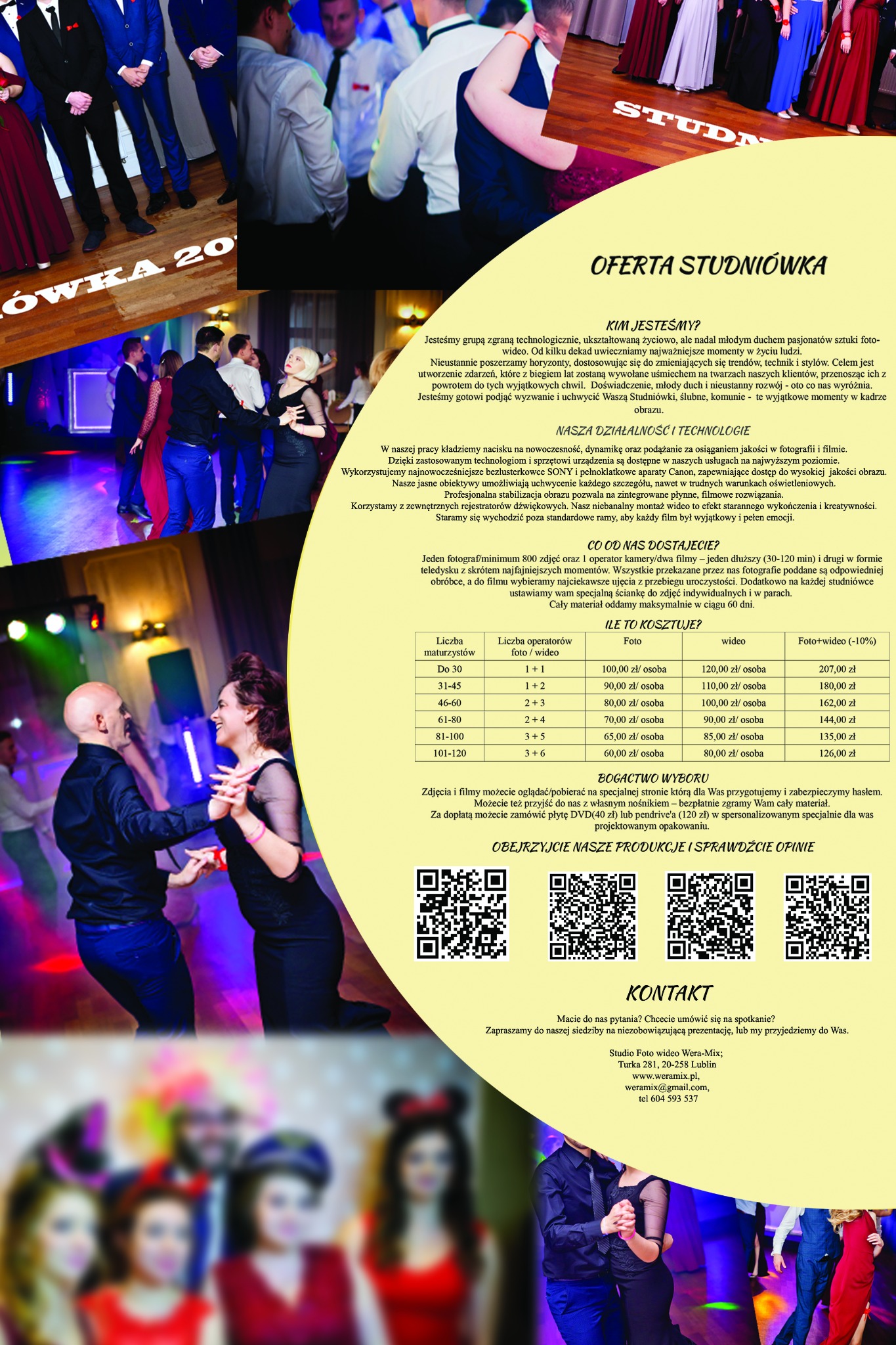 Uczestnicy studniówki tańczący na parkiecie, widoczni w tle inni goście i dekoracje.