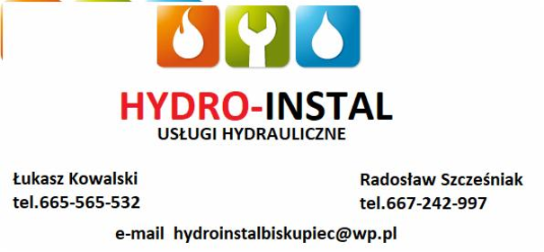 Radosław Szcześniak Usługi Hydrauliczne NIP 7392777387 REGON 381OO3339 11-300 BISKUPIEC Ul.Aleja - Hydraulika Biskupiec