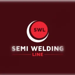 Logo firmy Semi Welding Line z czerwonym okręgiem i napisem SWL na ciemnoczerwonym tle, podkreślone nazwą firmy.