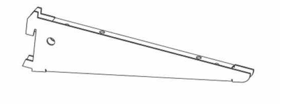 Wspornik podwójny dla płyt meblowych. Rozmiary: 220, 270, 370 mm