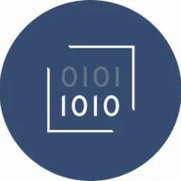 Ikona binarna: cyfry 0 i 1 w ramce na ciemnoniebieskim tle, symbolizująca kodowanie i informatykę.