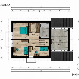 Projekt budynku mieszkalnego jednorodzinnego - rzut poddasza