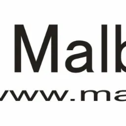 Logo firmy remontowo budowlanej Malbest z pomarańczowo-czarnym symbolem i adresem strony internetowej www.malbest.pl