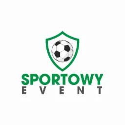 Logo firmy organizującej sportowe wydarzenia: piłka nożna w zielonej tarczy, napis SPORTOWY EVENT.