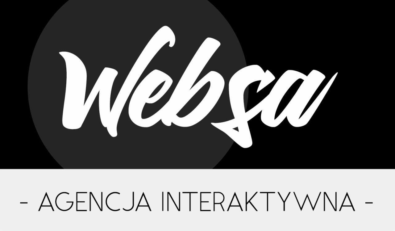 Logo agencji interaktywnej Websa.pl na czarno-białym tle.