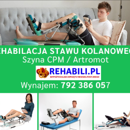 Szyna CPM Artromot na staw kolanowy, kolano - wynajem, wypożyczenie - rehabilitacja stawu kolanowego