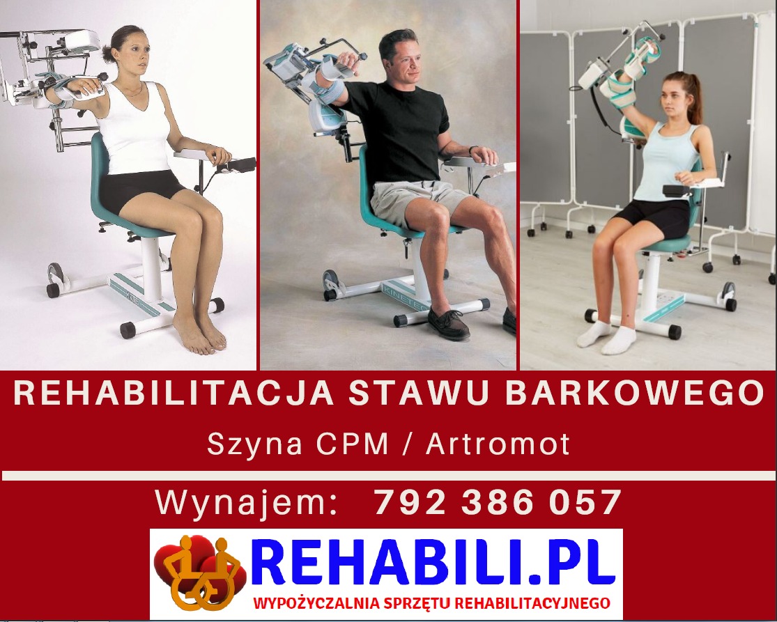 Szyna CPM Artromot na staw barkowy, bark, barkowa - wynajem, wypożyczenie - rehabilitacja stawu barkowego