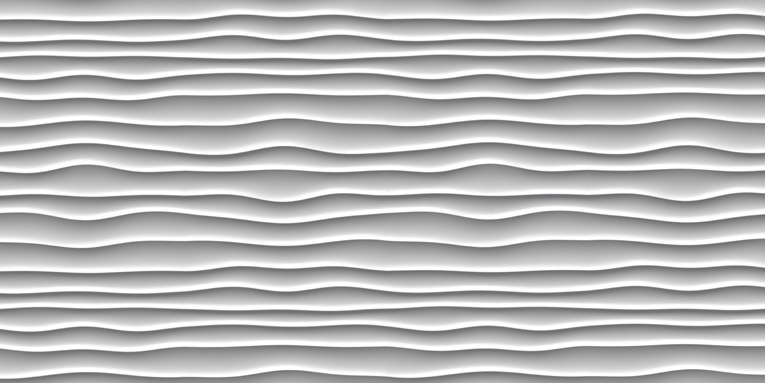 Białe panele 3D o falistej strukturze, tworzące nowoczesny wzór na ścianie.