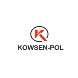 Logo firmy KOWSEN-POL z czerwonym symbolem 'K' w ciemnoszarym okręgu nad nazwą firmy, na białym tle.