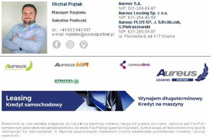 Partner Franczyzowy - Aureus Leasing Partner - Kredyt Siedlce