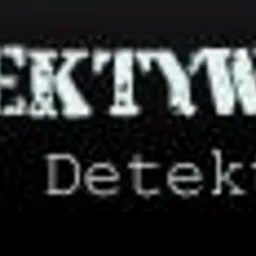 Logo Biura Detektywistycznego I.D.A. Detektyw Halczyn z czerwonym kwadratem po lewej stronie, nazwa biura na czarnym tle.