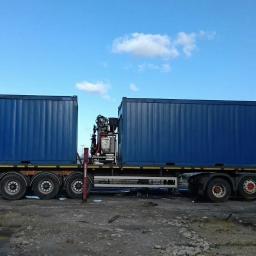 transport dwoch kontenerów, zaladunek hds