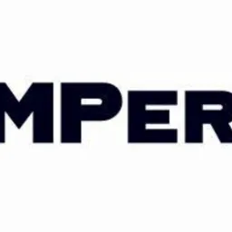 Logo firmy MPERFEKT z Warszawy, z symbolem w kształcie litery C otaczającym abstrakcyjny motyw przypominający paragraf.