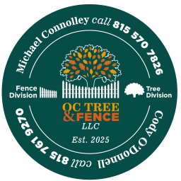 LucDoroDesign Łukasz Dorociak - Projekt naklejki dla firmy montującej ogrodzenia oraz zajmującej się wycinką drzew.