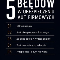 Ubezpieczenia dla Firm Piotr Adamkiewicz (od 2014 r.) - 5 błędów w ubezpieczeniu aut firmowych w Gdańsku. Lista porad: OC to za mało, brak ubezpieczenia flotowego, za dużo szkód, brak procedury po szkodzie.
