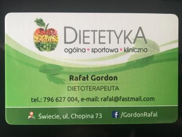 Dietoterapeuta Rafał Gordon - Dietetyk Świecie