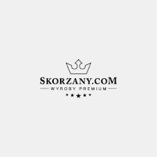 Logo firmy Skorzany.com z koroną i napisem 'Wyroby Premium' pod pięcioma gwiazdkami, na białym tle.