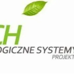 Logo firmy EsiTECH, specjalizującej się w ekologicznych systemach instalacyjnych, projektowaniu i wykonawstwie, z elementami graficznymi liści.