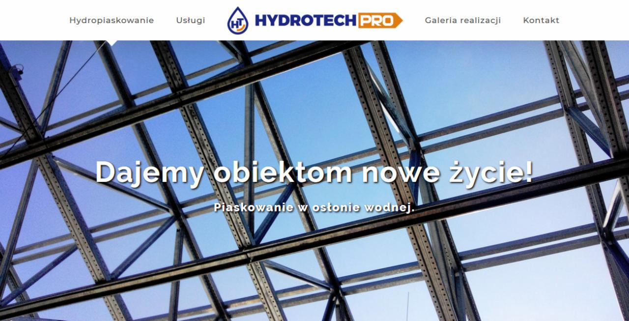 Wykonanie strony www dla firmy świadczącej usługi piaskowania wodnego.