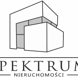 Logo firmy Spektrum Nieruchomości przedstawiające schematyczny budynek z prostych brył.