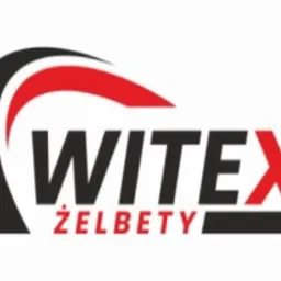 Logo firmy WITEX ŻELBETY z charakterystycznym czerwono-czarnym elementem graficznym nad nazwą.