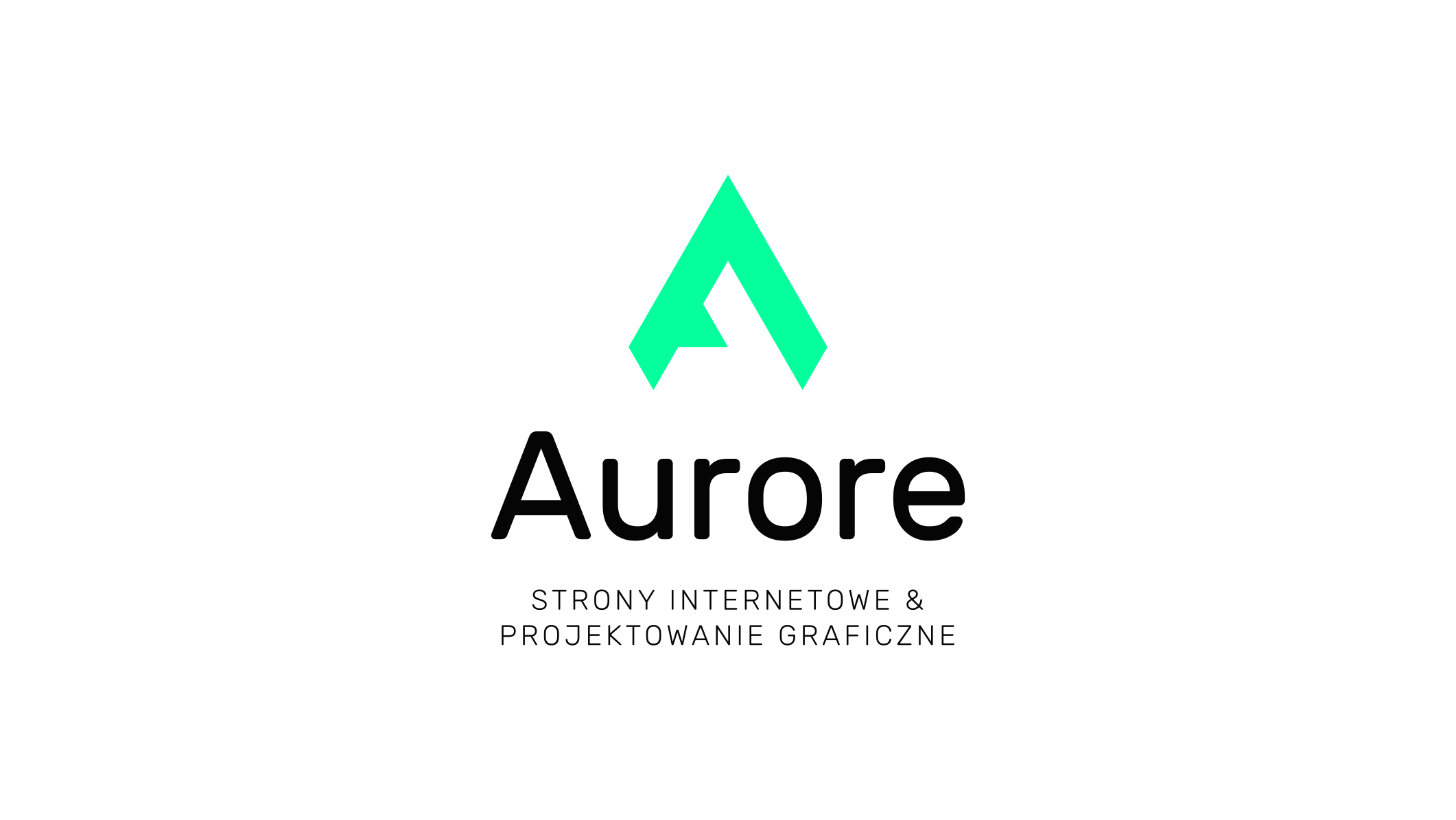 Logo firmy Auore z turkusowym symbolem w kształcie litery A i tekstem 'Strony internetowe & Projektowanie graficzne' pod nazwą firmy.