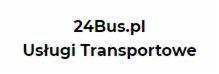 Tekst logo firmy transportowej 24Bus.pl z hasłem 'Usługi Transportowe'.