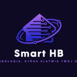 Grafika Smart HB: stylizowany dom z elementami obwodu elektronicznego na ciemnym tle, promująca technologię ułatwiającą życie.
