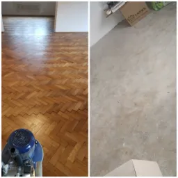 80 letni parkiet przed i po renowacji