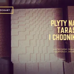 Płyty na taras i chodnik marki Rockart, prezentacja wzorów i faktur w ciepłej tonacji.