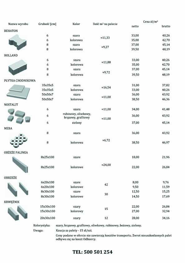 Kostka brukowa i galanteria betonowa.
