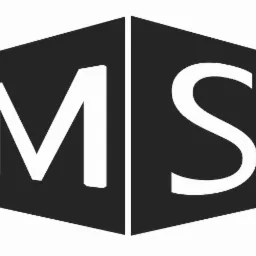 Logo firmy z inicjałami MS w białym kolorze na dwóch czarnych, sześciokątnych polach.