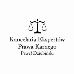 Logo Kancelarii Ekspertów Prawa Karnego Pawła Dziubińskiego z symbolem wagi.