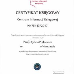 Certyfikat Księgowy dla Biura księgowego TAX-LEX wydany przez Centrum Informacji Księgowej